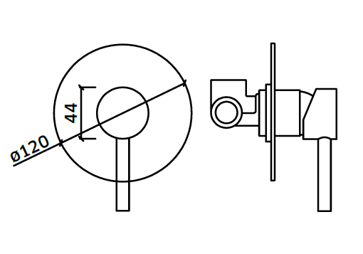 Monocomando de Duche de Encastrar 1 Via - Linha Domus