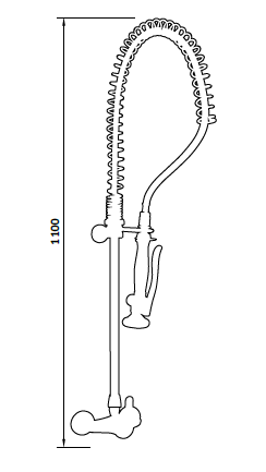 Torneira Monocomando Banca à Parede c/ Mola e Fixação à Parede