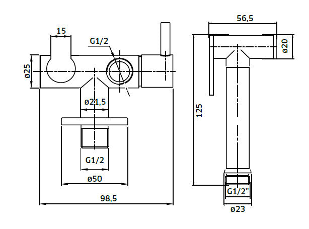 Kit Shut-off 1 Água Chuveiro Latão