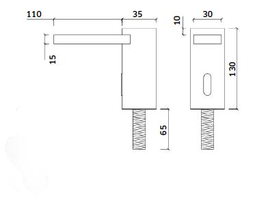 Torneira de Lavatório Quadrada Sensor 1 Água