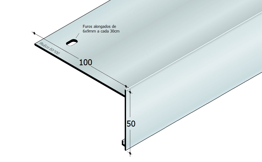 Perfil remate e pingadeira para impermeabilizações 50/100 - Riveco