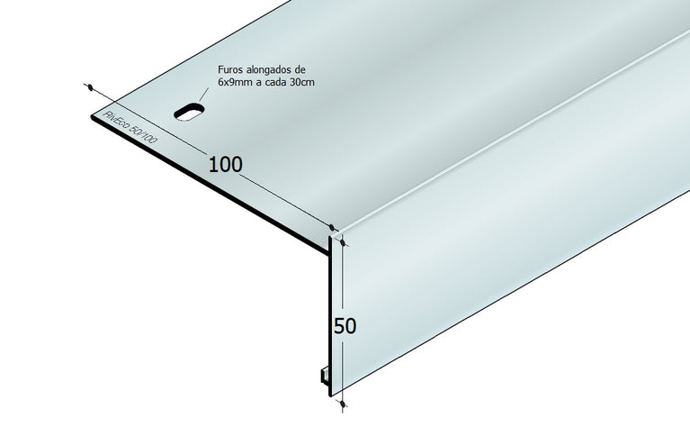 Perfil remate e pingadeira para impermeabilizações 50/100 - Riveco
