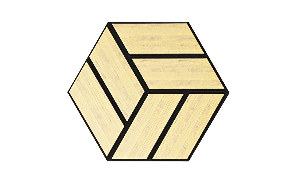 Painel Acústico - Hexágono 3D - Carvalho Branco