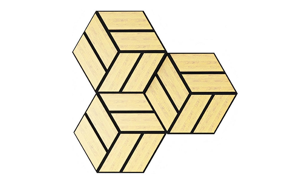 Painel Acústico - Hexágono 3D - Carvalho Branco