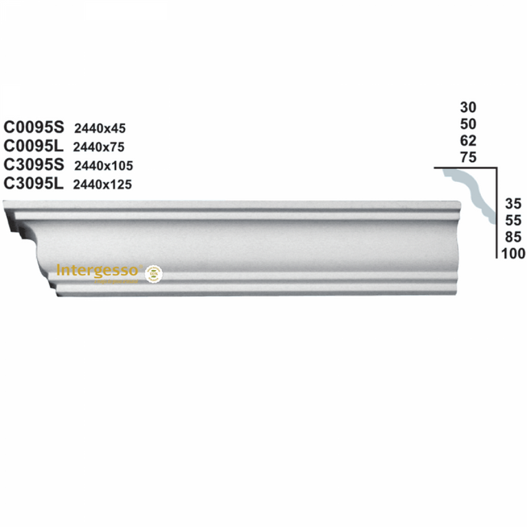 Sanca em gesso C3095S - Intergesso - 5 unidades