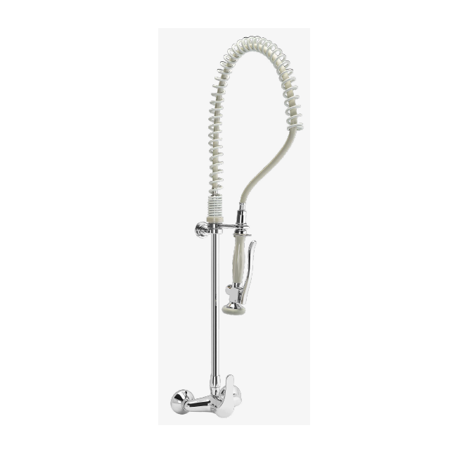 Torneira Monocomando Banca à Parede c/ Mola e Fixação à Parede