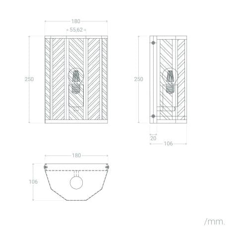 Aplique de Parede Exterior Vidro Hadley
