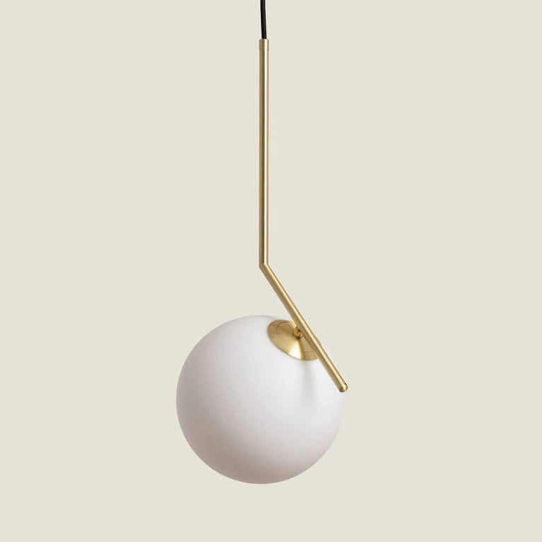 Candeeiro Suspenso Metal e Vidro Moonlight - dourado