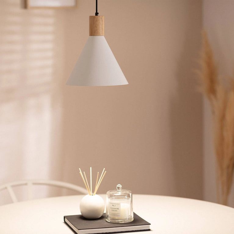 Candeeiro Suspenso Metal e Madeira Arbat