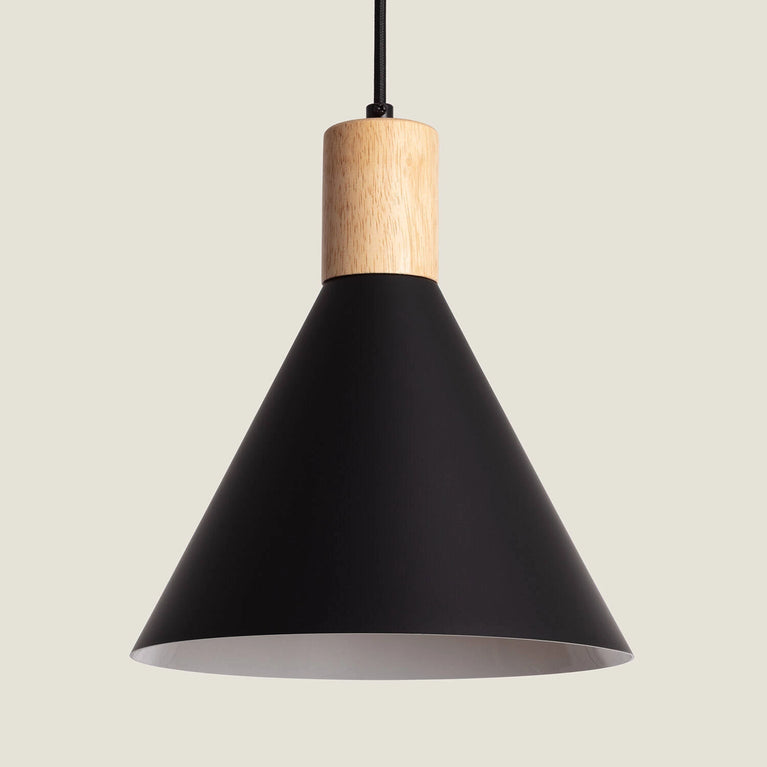 Candeeiro Suspenso Metal e Madeira Arbat