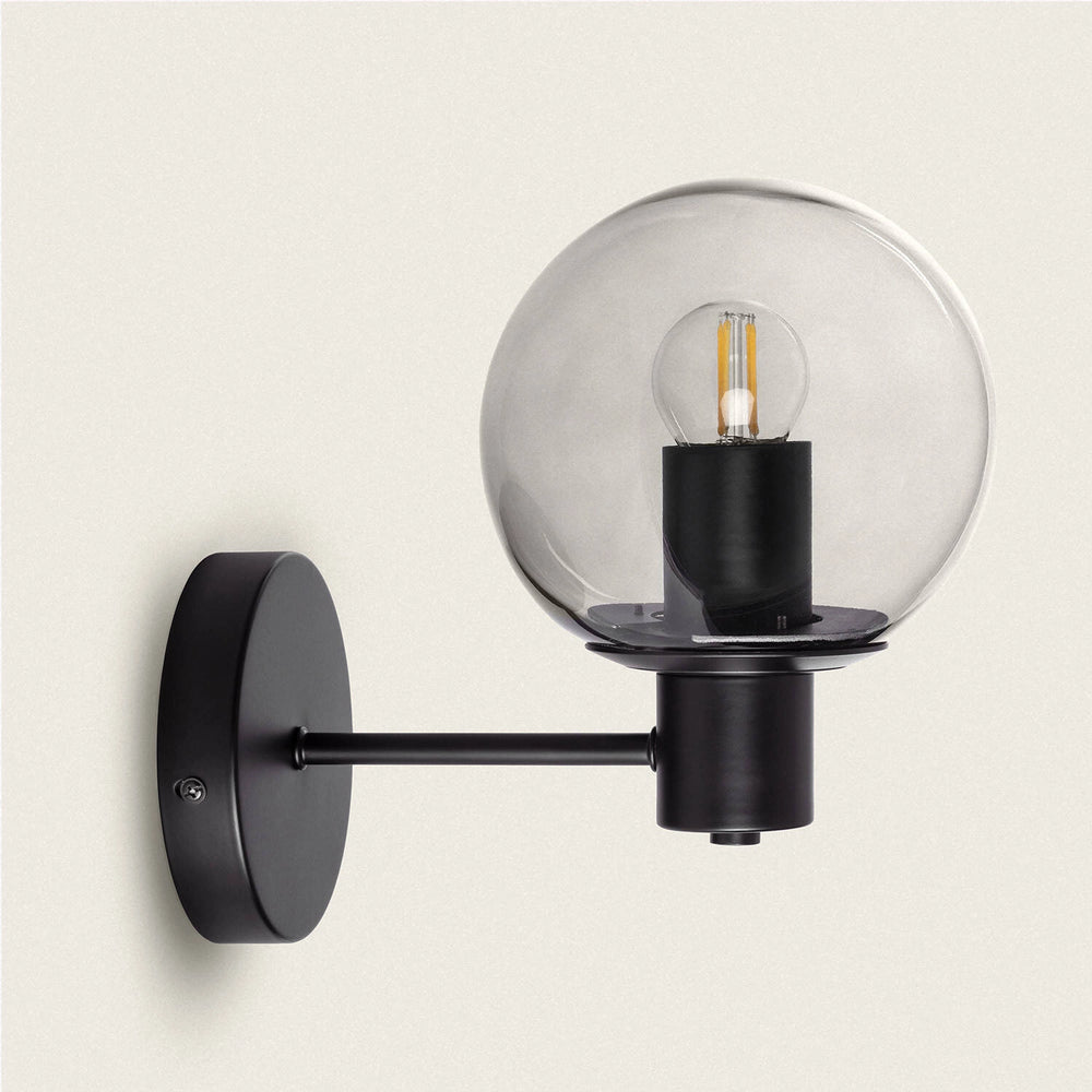 Aplique de Parede Exterior Metal e Vidro Yanbu