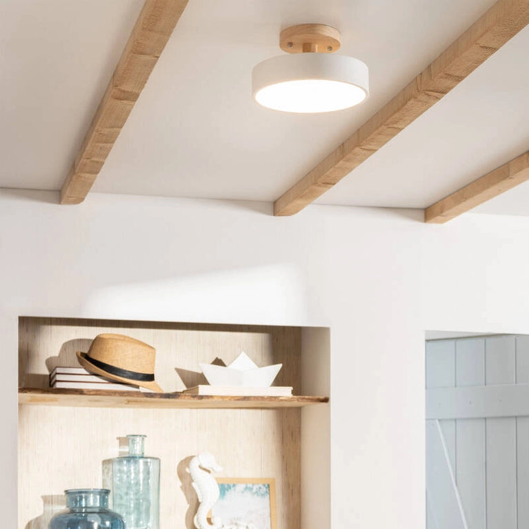 Candeeiro de Teto LED 12W Madeira e Metal CCT Selecionável Whisty