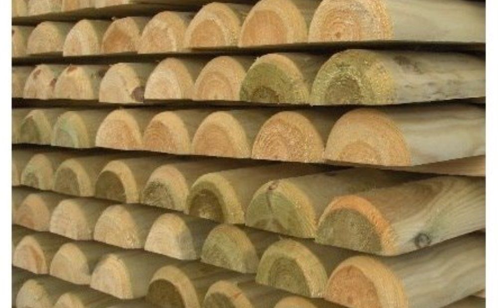 Meio Poste Madeira Tratada Torneada