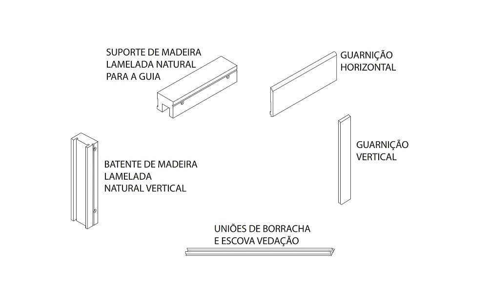 Kit porta deslizante externa com batente