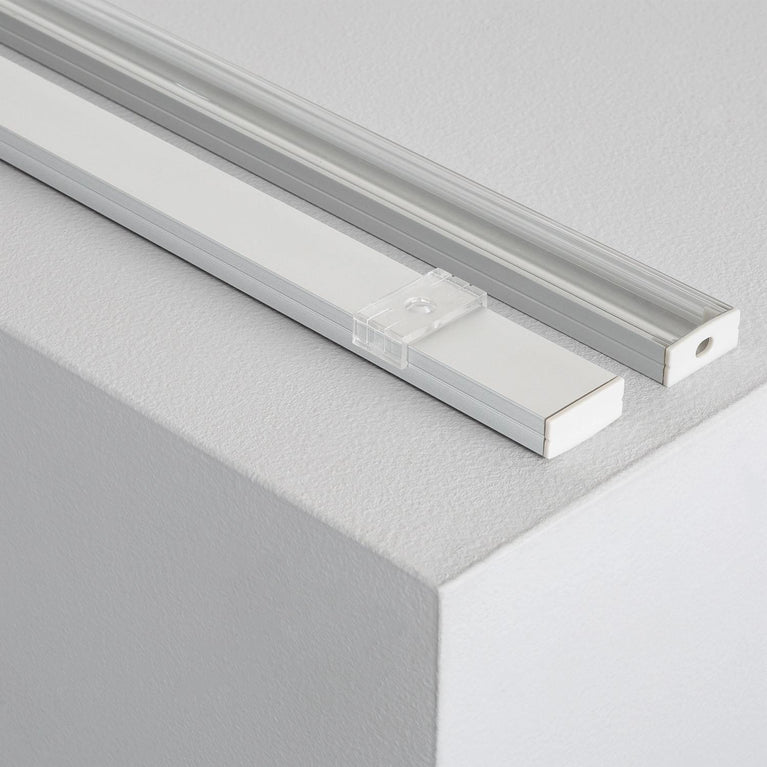 Perfil de Alumínio Superficie 2m para Fita Dupla LED Até 20mm