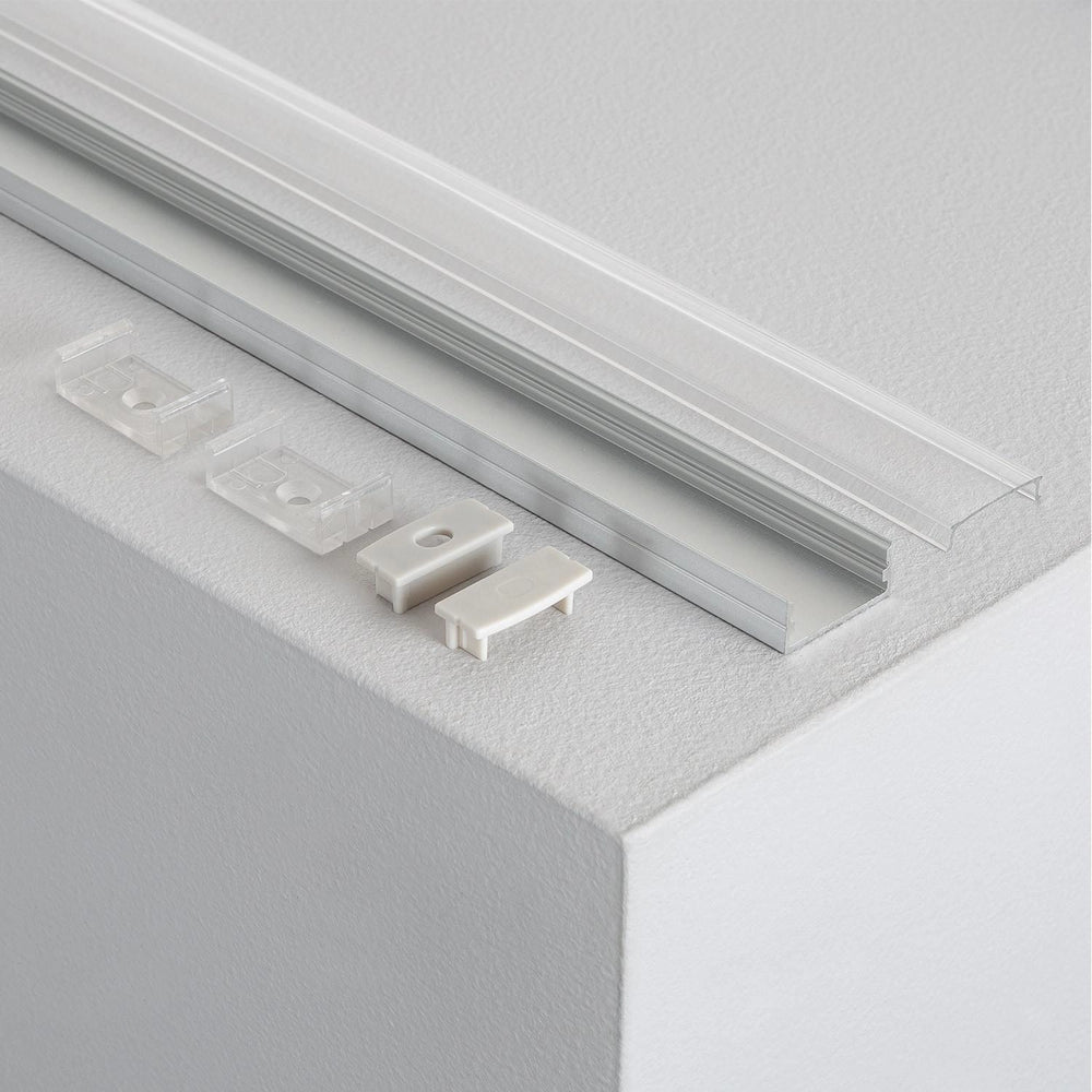 Perfil de Alumínio Superficie 2m para Fita Dupla LED Até 20mm