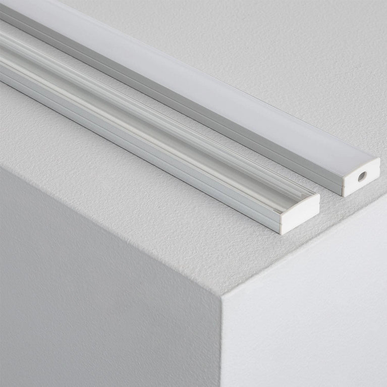 Perfil de Alumínio Superficie 2m para Fita Dupla LED Até 20mm
