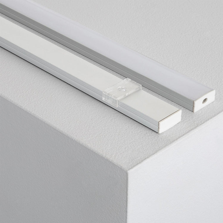 Perfil de Alumínio Superficie 2m para Fita Dupla LED Até 20mm