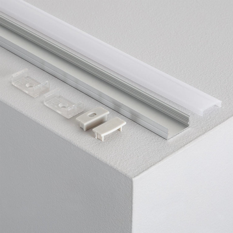 Perfil de Alumínio Superficie 2m para Fita Dupla LED Até 20mm