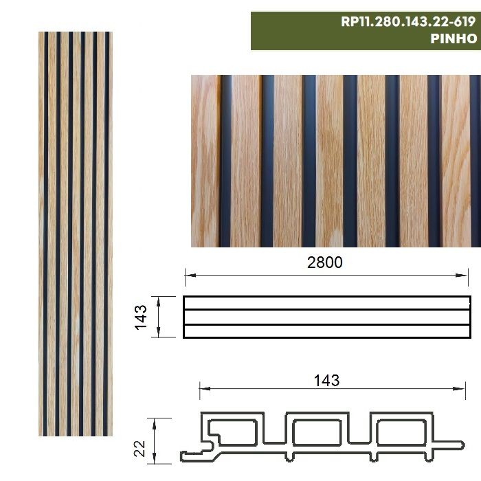 Revestimento Revdek Wall Ripado CPL - 22mm