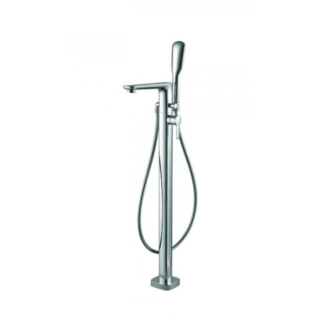 Torneiro Monocomando de Banheira ao Chão Quadrada