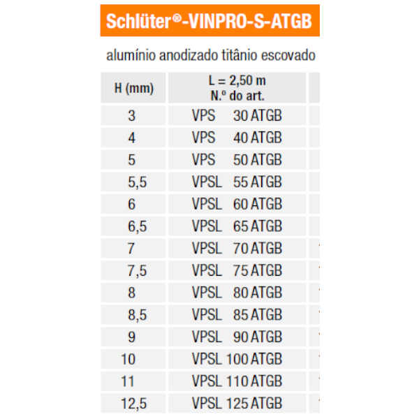 Perfil Schluter VINPRO-S-ATGB