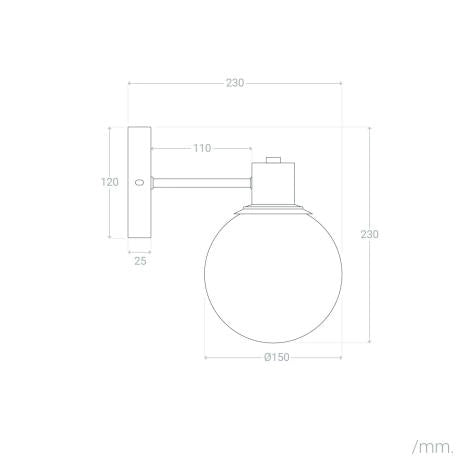 Aplique de Parede Exterior Metal e Vidro Yanbu