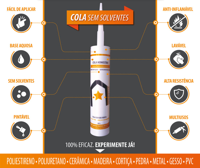 Cola / Prego Líquido sem solventes - Homestar