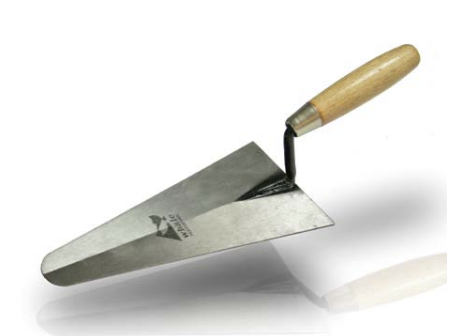 Espátula de alisamento de ponta redonda - cabo de madeira