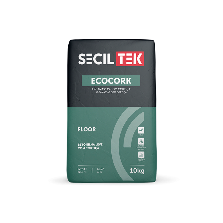 Ecocork Floor - Argamassa leve com cortiça - 10kg - SECIL