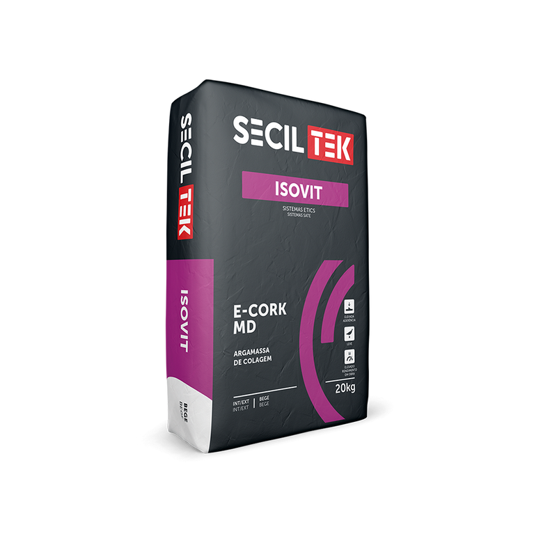 Isovit E-Cork MD - Argamassa de Cal e cortiça - 20kg - SECIL