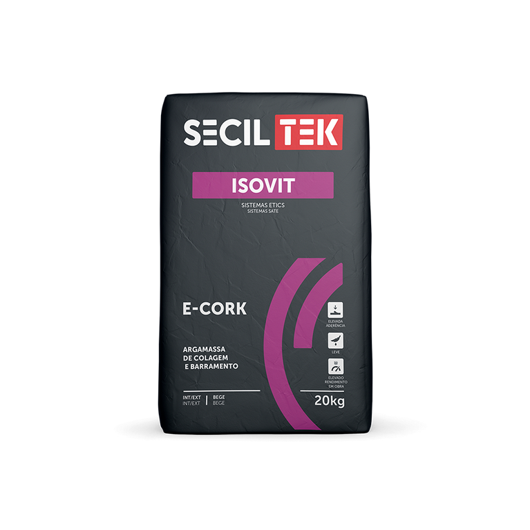 Isovit E-Cork MD - Argamassa de Cal e cortiça - 20kg - SECIL