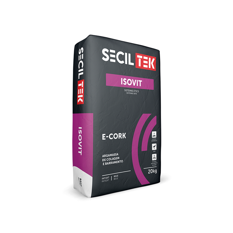 Isovit E-Cork - Argamassa de Cal e cortiça - 20kg - SECIL