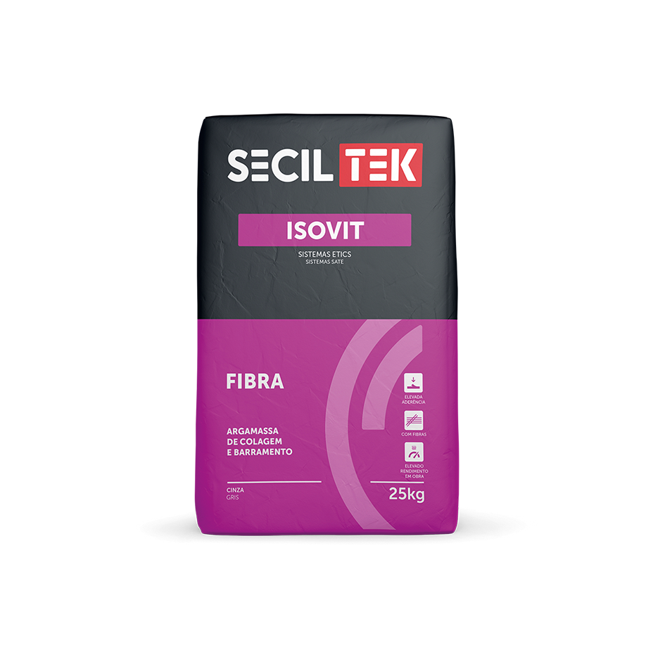 Isovit Fibra - Argamassa fibra-reforçada - 25kg - SECIL