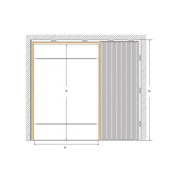 Caixilho porta de correr - Placa de gesso - Paralelo