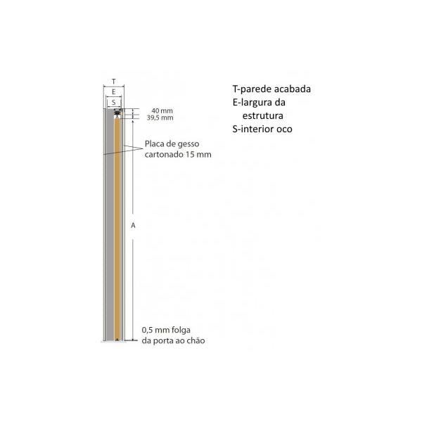 Caixilho porta de correr - Placa de gesso - Bilateral