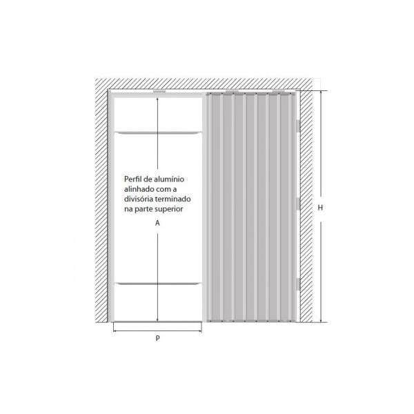 Caixilho porta de correr - Placa de gesso - Até ao teto