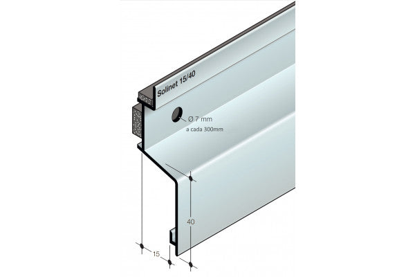 Perfil remate telas de impermeabilização Solinet 15/40