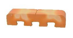 Tijolo dentado curvo metades - 22x5x5 cm