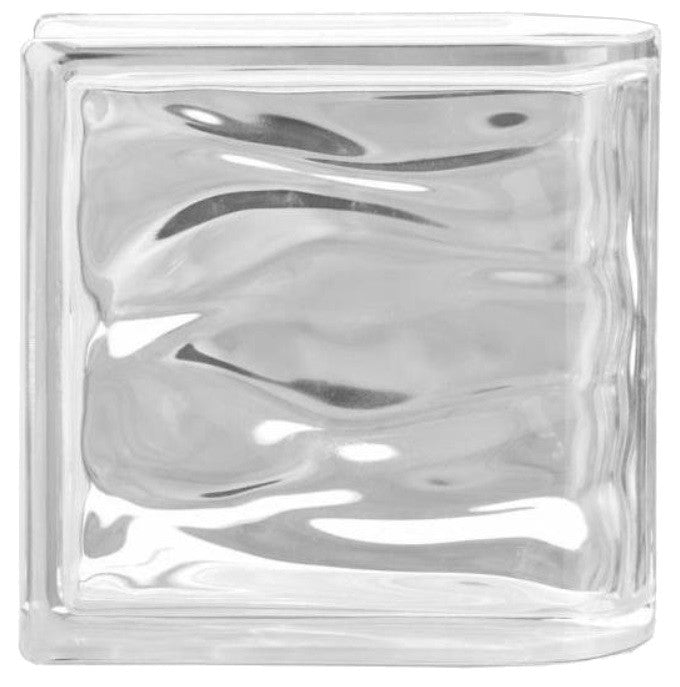 Tijolo/Bloco Vidro Aqua Reflexos Neutro Vertical 1 Lado - 6 unidades