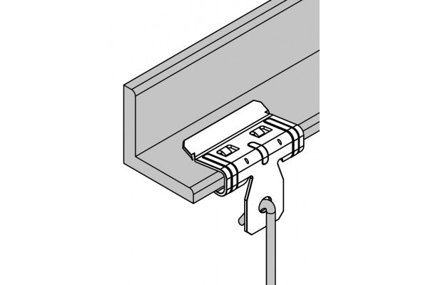 clip horizontal para vareta de gancho liso para suspender tetos em perfil metal