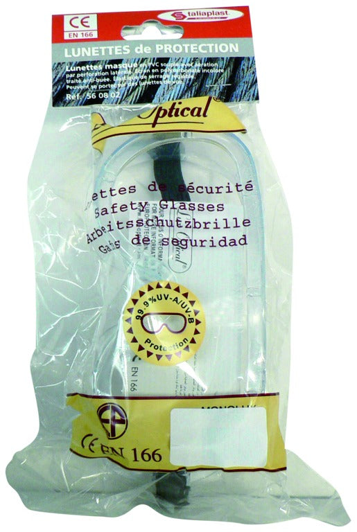 Óculos de proteção com perfuração lateral