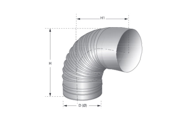 Curva frisada 90º - Inox