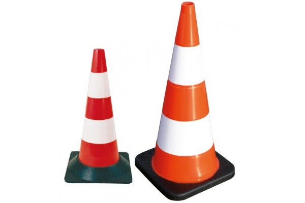 Cones de plástico com base de borracha