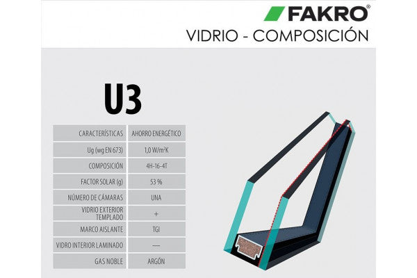 Janela sotão basculante em pvc cor carvalho PTP-V/GO U3 - Fakro