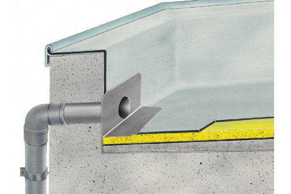 Gárgula angular 90º em pvc - saída redonda