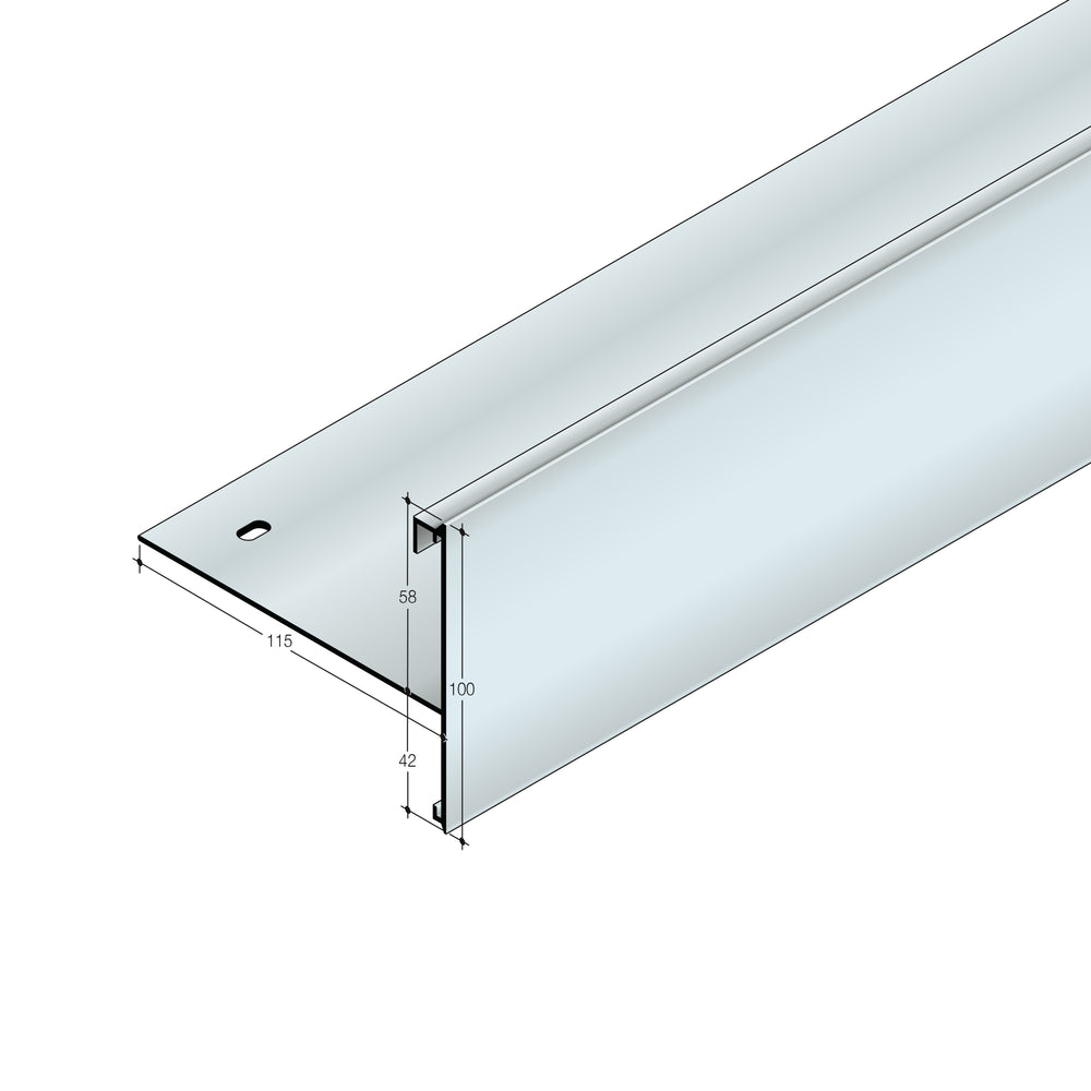 Perfil Remate telas rebordo Fachada Rivnet 115