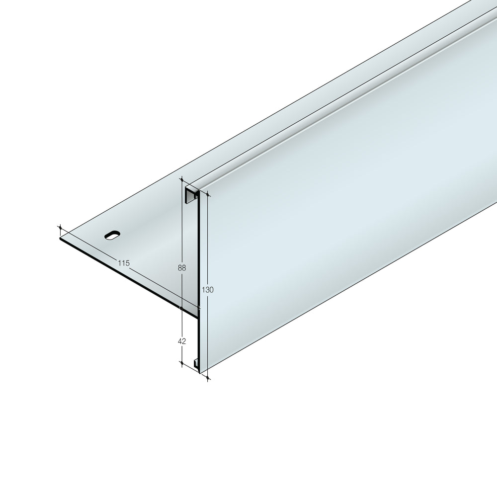 Perfil Remate telas rebordo Fachada Rivnet 115