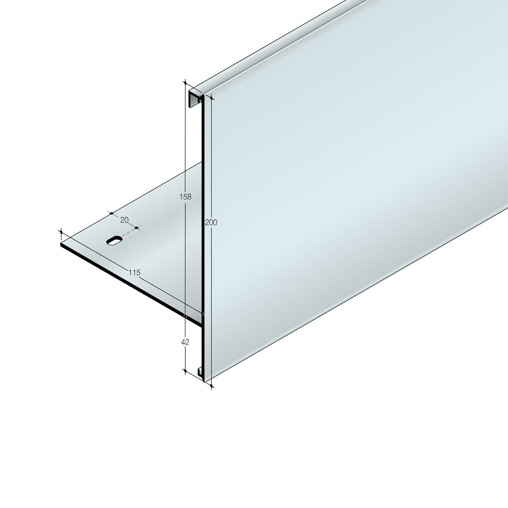 Perfil Remate telas rebordo Fachada Rivnet 115