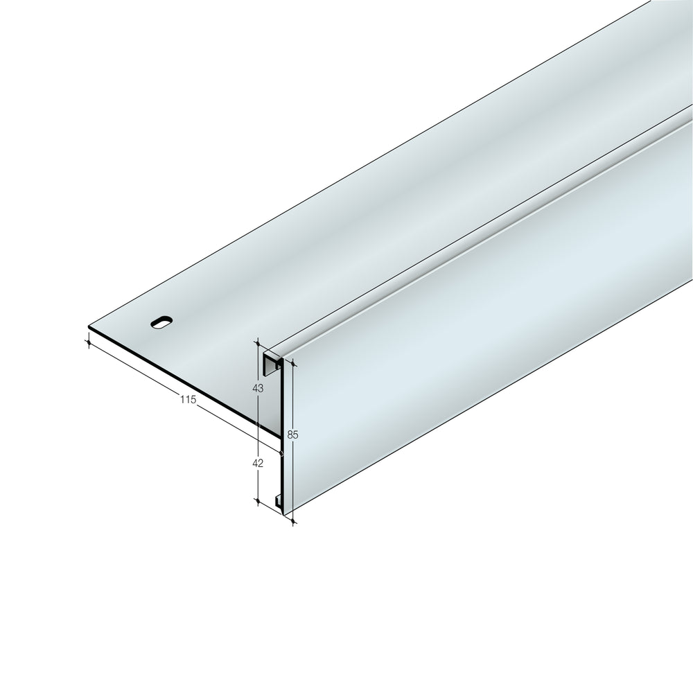 Perfil Remate telas rebordo Fachada Rivnet 115